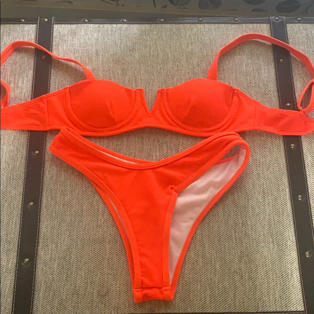 Bright orange bathing suit
